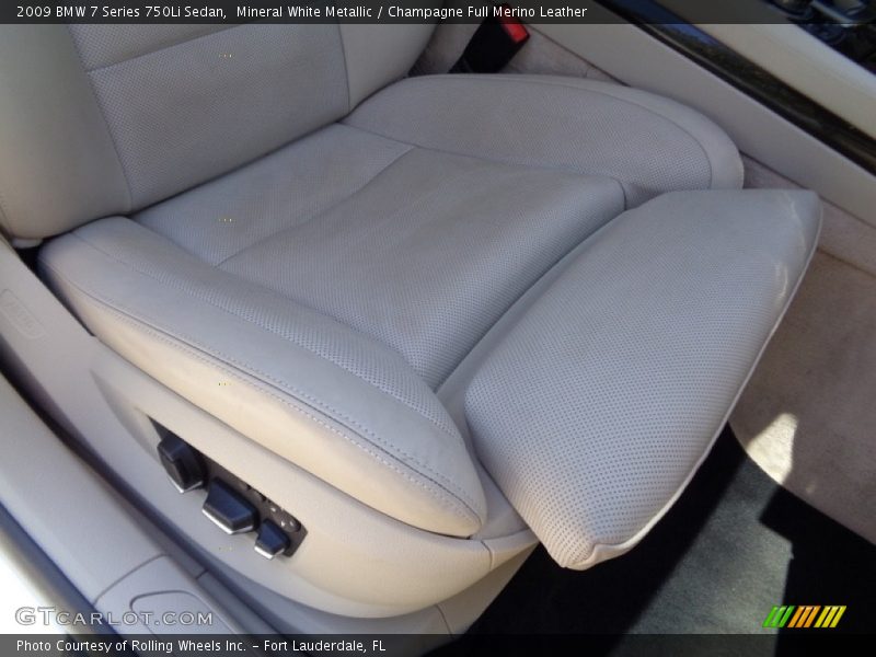 Mineral White Metallic / Champagne Full Merino Leather 2009 BMW 7 Series 750Li Sedan