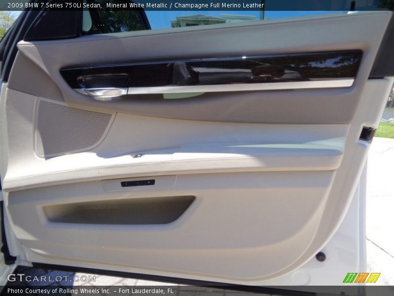 Mineral White Metallic / Champagne Full Merino Leather 2009 BMW 7 Series 750Li Sedan