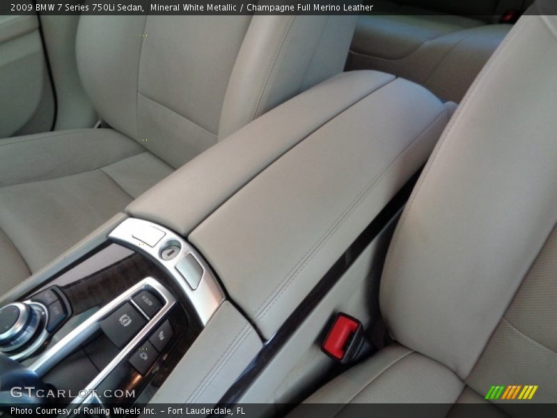 Mineral White Metallic / Champagne Full Merino Leather 2009 BMW 7 Series 750Li Sedan
