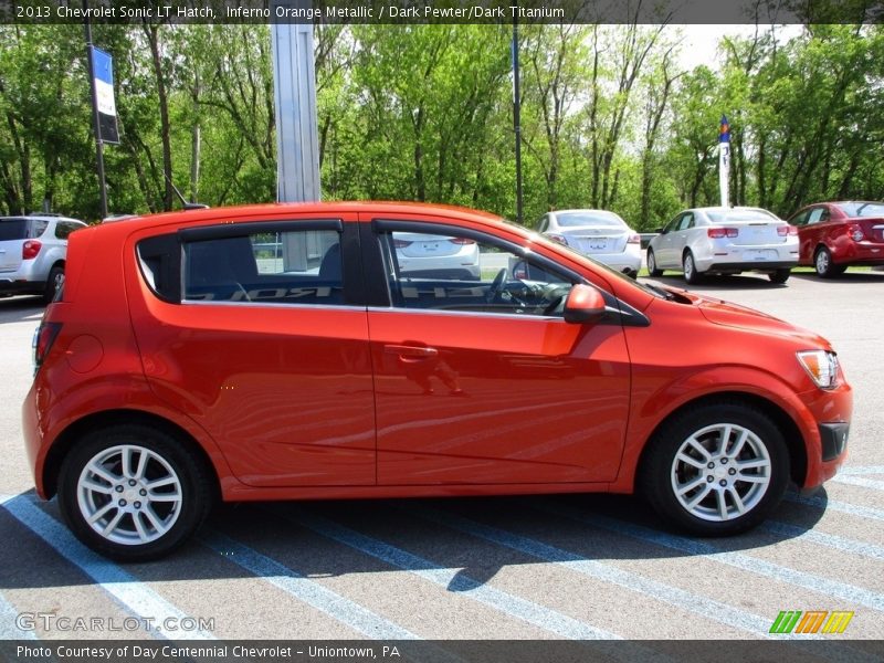 Inferno Orange Metallic / Dark Pewter/Dark Titanium 2013 Chevrolet Sonic LT Hatch