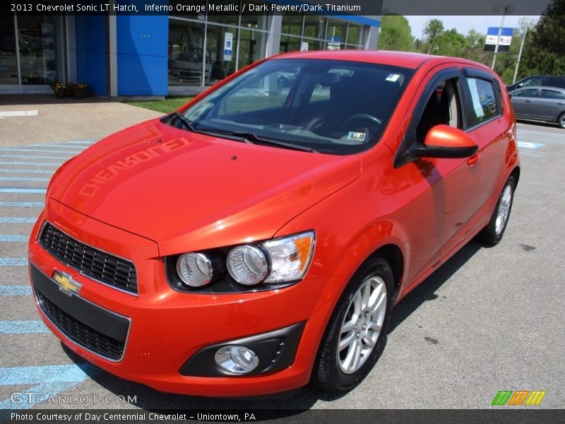 Inferno Orange Metallic / Dark Pewter/Dark Titanium 2013 Chevrolet Sonic LT Hatch