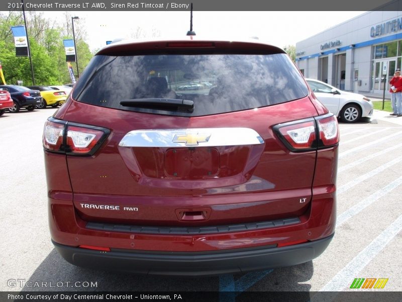 Siren Red Tintcoat / Ebony 2017 Chevrolet Traverse LT AWD