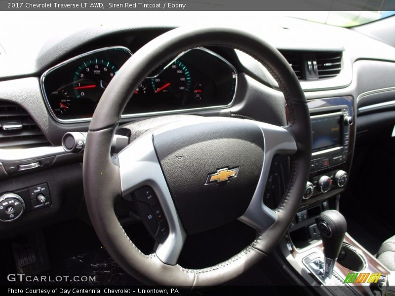 Siren Red Tintcoat / Ebony 2017 Chevrolet Traverse LT AWD