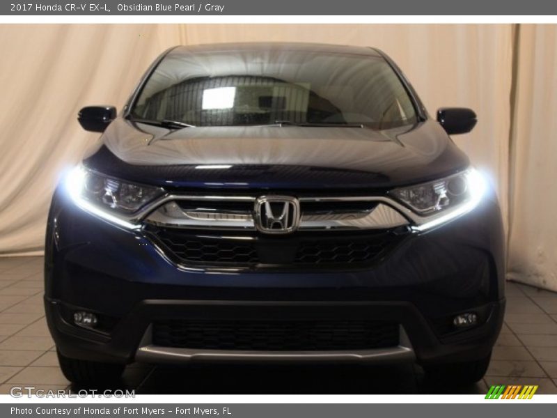 Obsidian Blue Pearl / Gray 2017 Honda CR-V EX-L