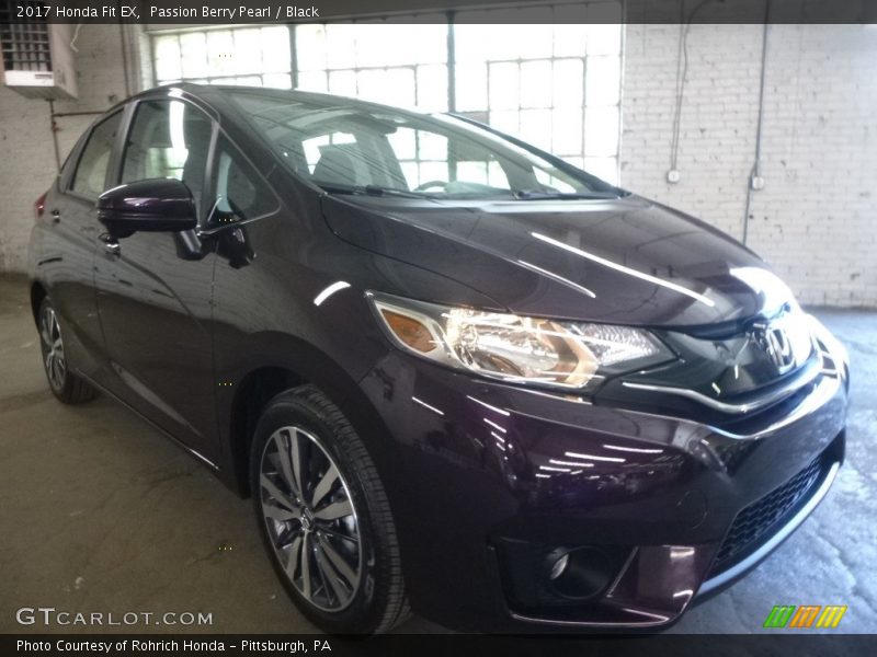 Passion Berry Pearl / Black 2017 Honda Fit EX