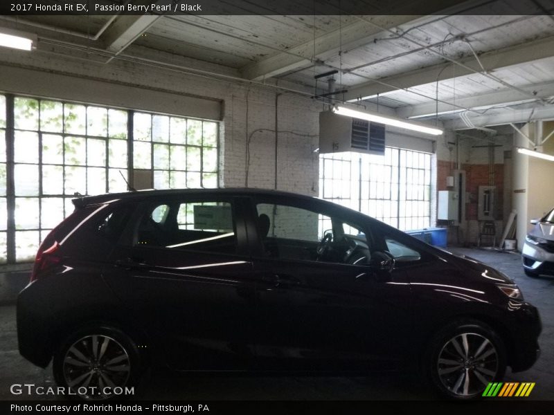 Passion Berry Pearl / Black 2017 Honda Fit EX