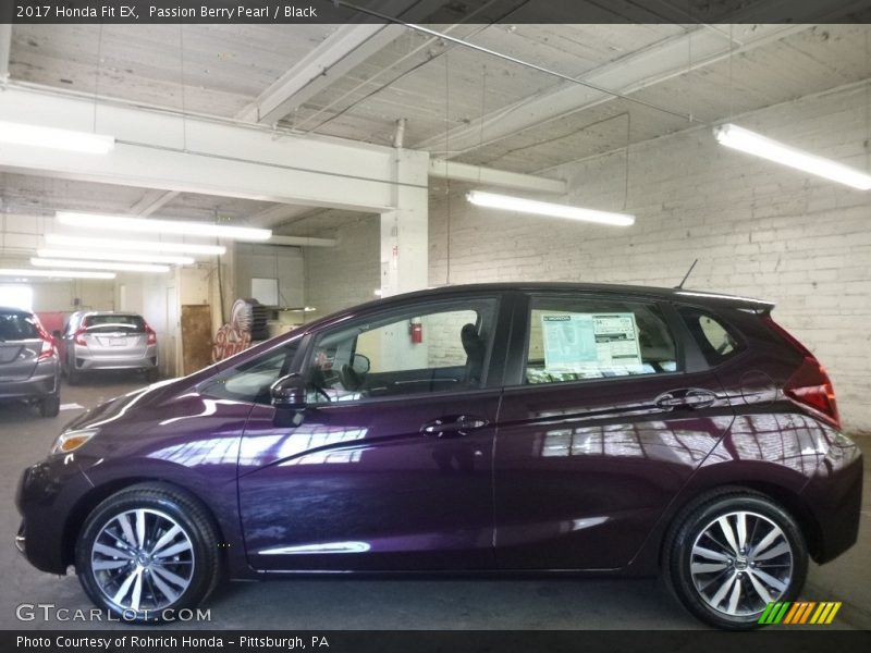 Passion Berry Pearl / Black 2017 Honda Fit EX
