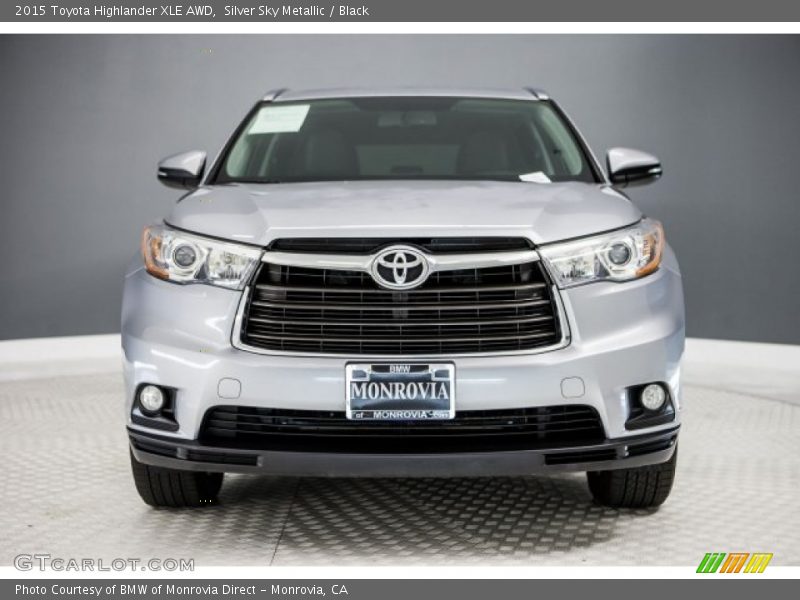 Silver Sky Metallic / Black 2015 Toyota Highlander XLE AWD