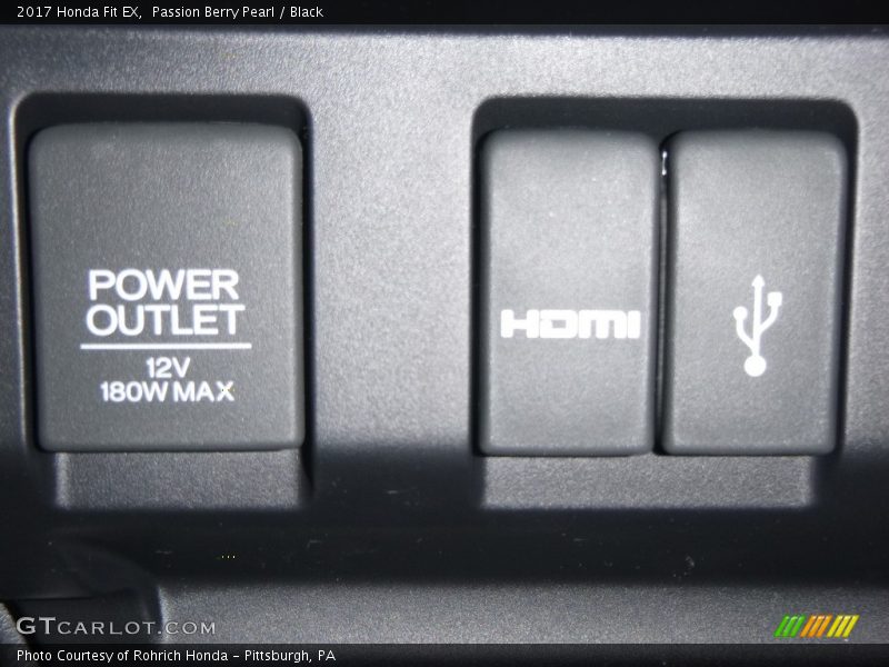 Passion Berry Pearl / Black 2017 Honda Fit EX