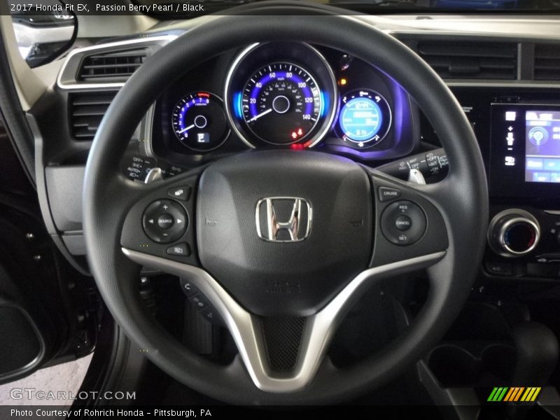 Passion Berry Pearl / Black 2017 Honda Fit EX