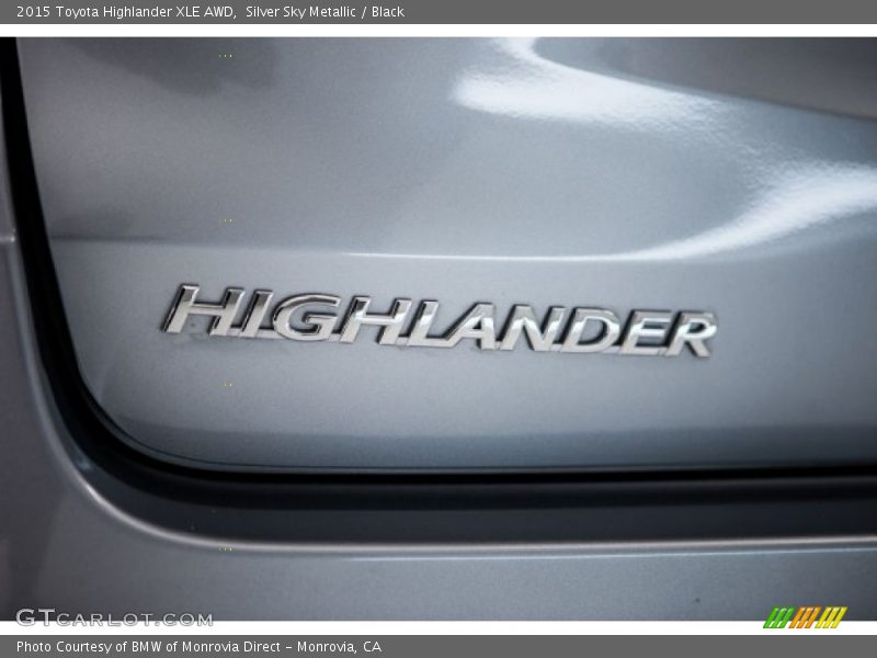 Silver Sky Metallic / Black 2015 Toyota Highlander XLE AWD