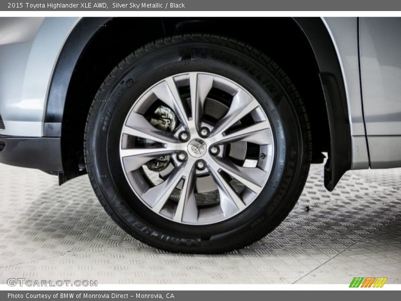 Silver Sky Metallic / Black 2015 Toyota Highlander XLE AWD