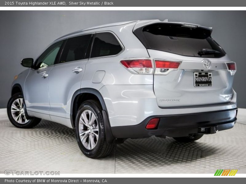 Silver Sky Metallic / Black 2015 Toyota Highlander XLE AWD