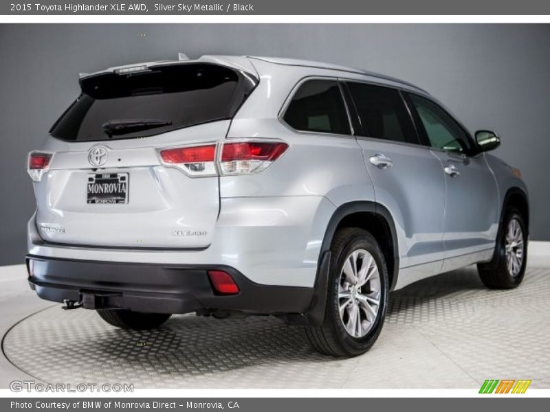 Silver Sky Metallic / Black 2015 Toyota Highlander XLE AWD