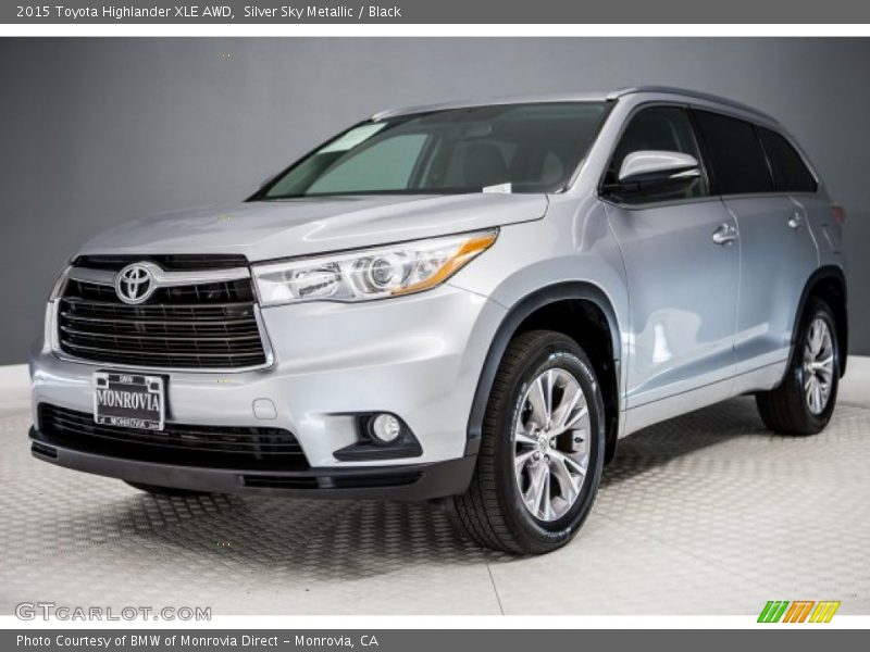 Silver Sky Metallic / Black 2015 Toyota Highlander XLE AWD