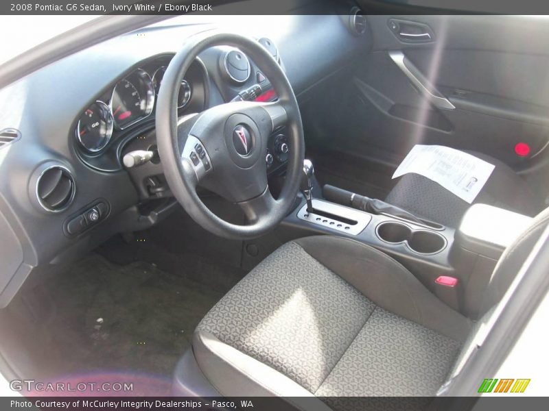 Ivory White / Ebony Black 2008 Pontiac G6 Sedan