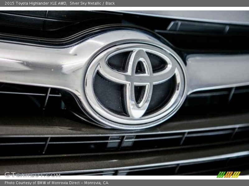 Silver Sky Metallic / Black 2015 Toyota Highlander XLE AWD