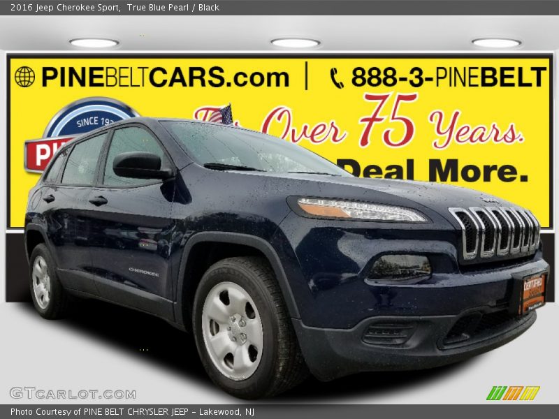 True Blue Pearl / Black 2016 Jeep Cherokee Sport