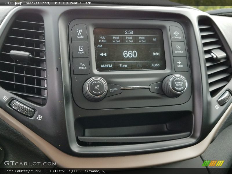 True Blue Pearl / Black 2016 Jeep Cherokee Sport