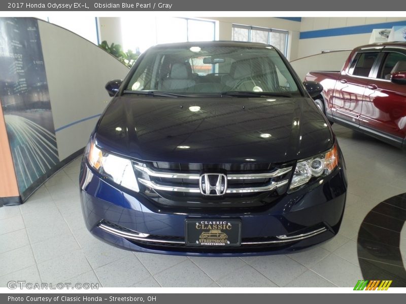 Obsidian Blue Pearl / Gray 2017 Honda Odyssey EX-L