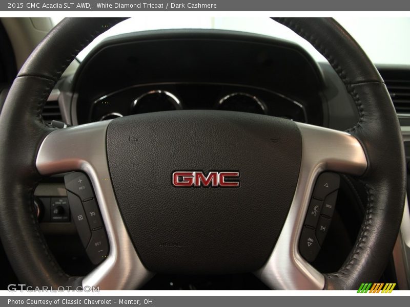 White Diamond Tricoat / Dark Cashmere 2015 GMC Acadia SLT AWD