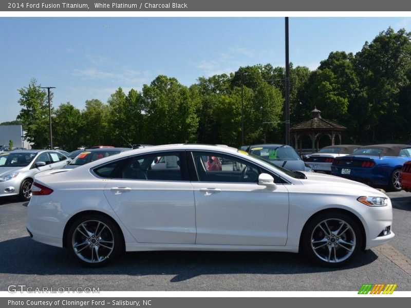 White Platinum / Charcoal Black 2014 Ford Fusion Titanium