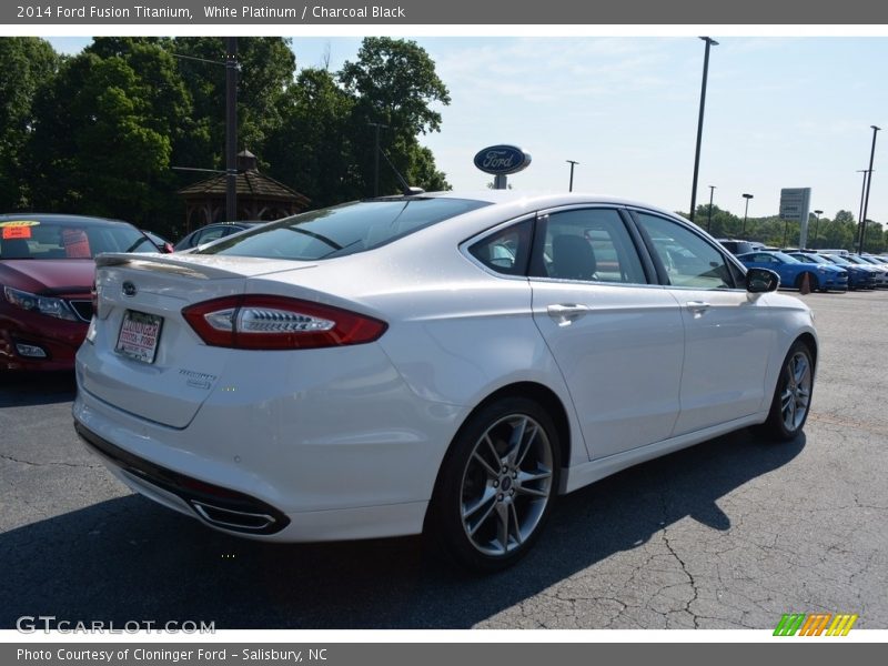 White Platinum / Charcoal Black 2014 Ford Fusion Titanium