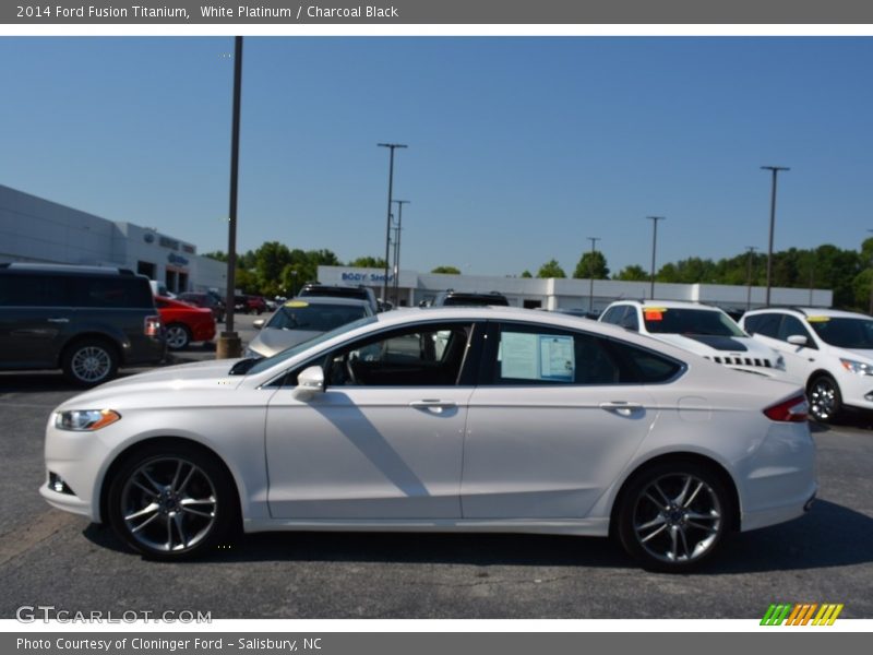 White Platinum / Charcoal Black 2014 Ford Fusion Titanium