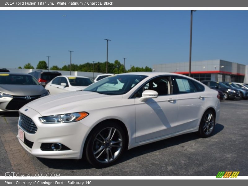 White Platinum / Charcoal Black 2014 Ford Fusion Titanium