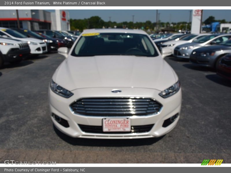 White Platinum / Charcoal Black 2014 Ford Fusion Titanium