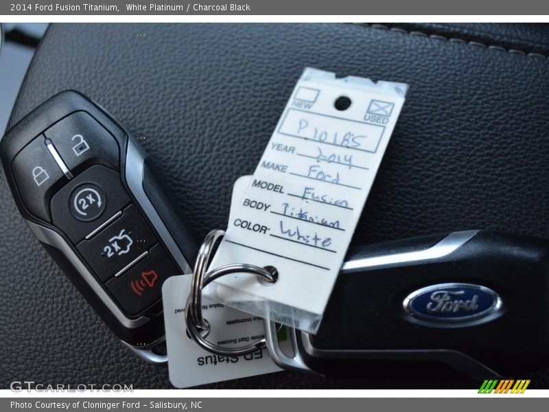White Platinum / Charcoal Black 2014 Ford Fusion Titanium