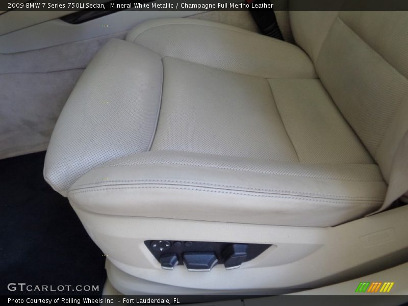 Mineral White Metallic / Champagne Full Merino Leather 2009 BMW 7 Series 750Li Sedan