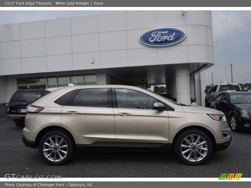 White Gold Metallic / Dune 2017 Ford Edge Titanium