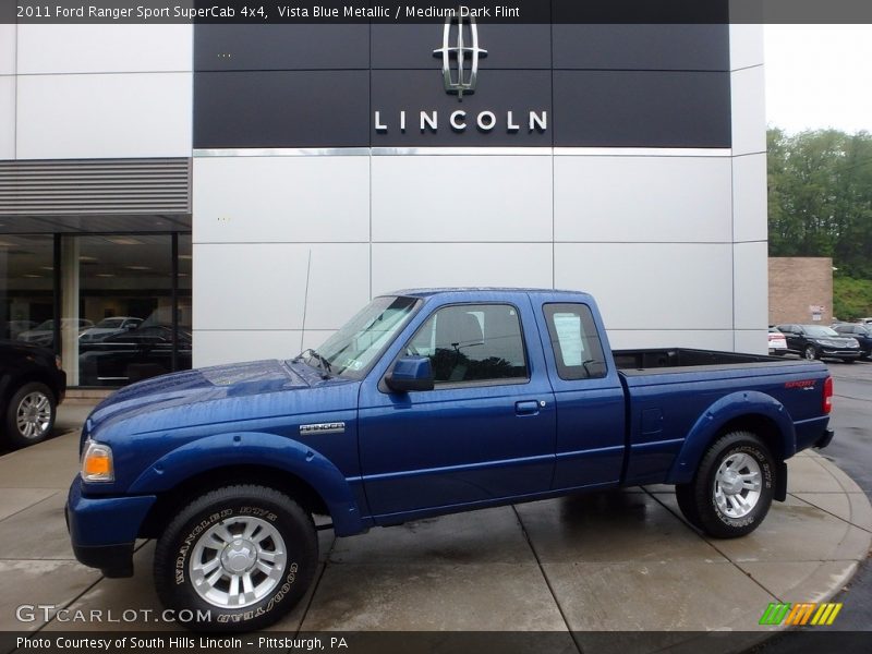 Vista Blue Metallic / Medium Dark Flint 2011 Ford Ranger Sport SuperCab 4x4