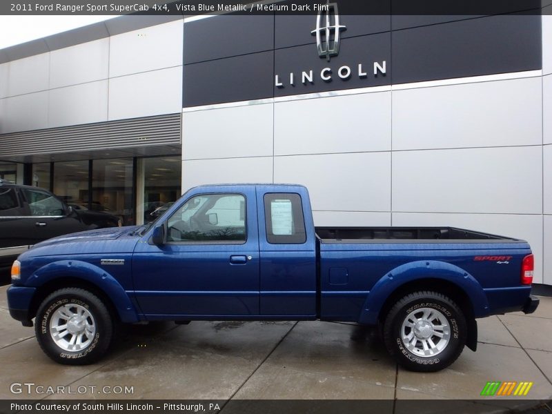 Vista Blue Metallic / Medium Dark Flint 2011 Ford Ranger Sport SuperCab 4x4