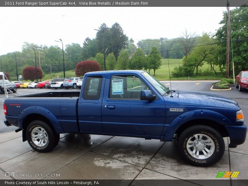 Vista Blue Metallic / Medium Dark Flint 2011 Ford Ranger Sport SuperCab 4x4