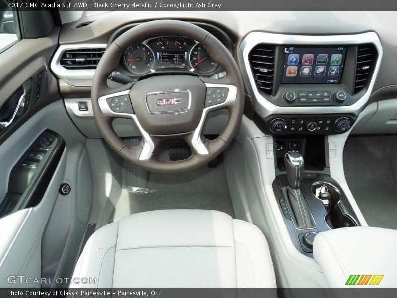 Black Cherry Metallic / Cocoa/Light Ash Gray 2017 GMC Acadia SLT AWD