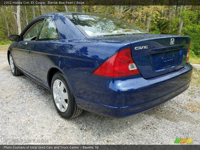 Eternal Blue Pearl / Beige 2002 Honda Civic EX Coupe