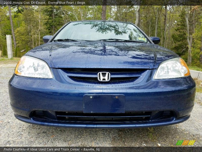 Eternal Blue Pearl / Beige 2002 Honda Civic EX Coupe