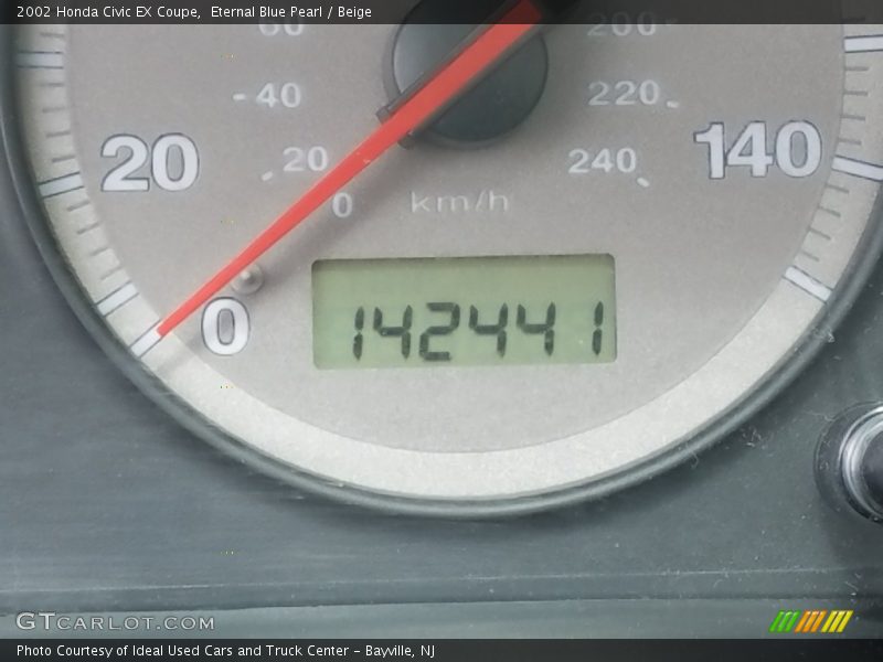 Eternal Blue Pearl / Beige 2002 Honda Civic EX Coupe
