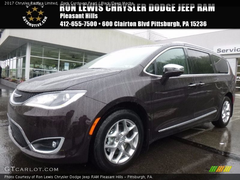 Dark Cordovan Pearl / Black/Deep Mocha 2017 Chrysler Pacifica Limited