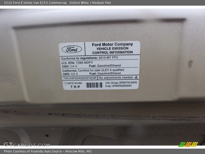 Oxford White / Medium Flint 2010 Ford E Series Van E150 Commercial