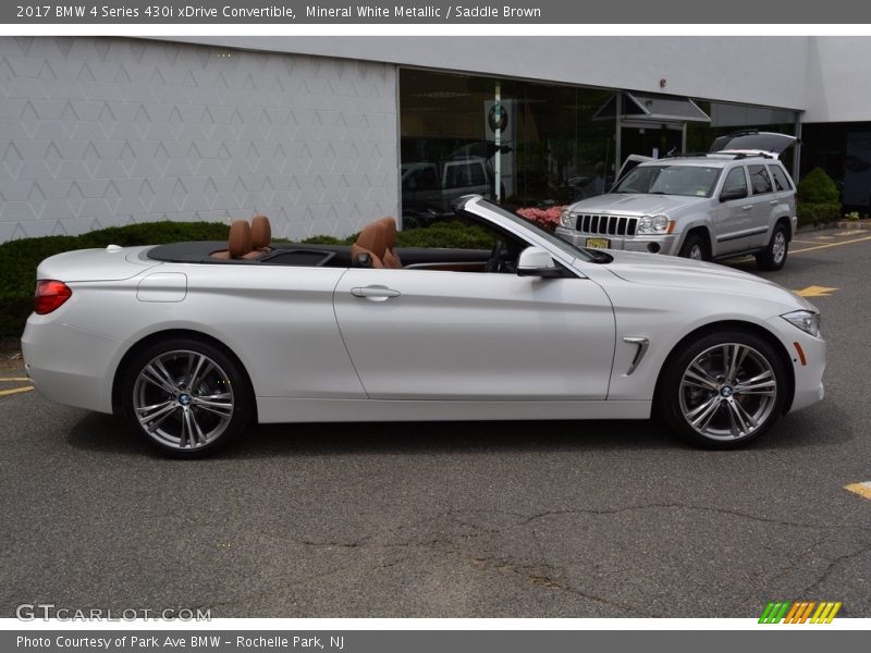 Mineral White Metallic / Saddle Brown 2017 BMW 4 Series 430i xDrive Convertible