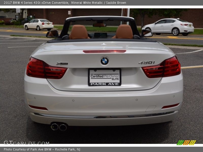 Mineral White Metallic / Saddle Brown 2017 BMW 4 Series 430i xDrive Convertible