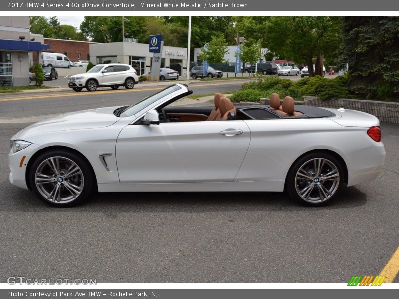 Mineral White Metallic / Saddle Brown 2017 BMW 4 Series 430i xDrive Convertible