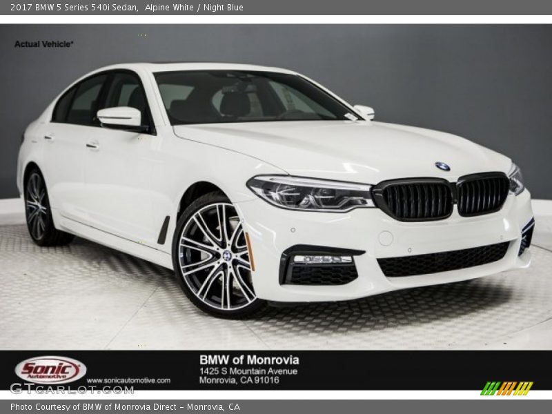 Alpine White / Night Blue 2017 BMW 5 Series 540i Sedan