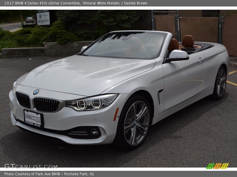 Mineral White Metallic / Saddle Brown 2017 BMW 4 Series 430i xDrive Convertible