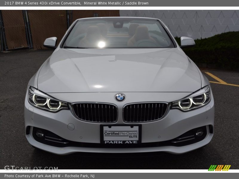 Mineral White Metallic / Saddle Brown 2017 BMW 4 Series 430i xDrive Convertible