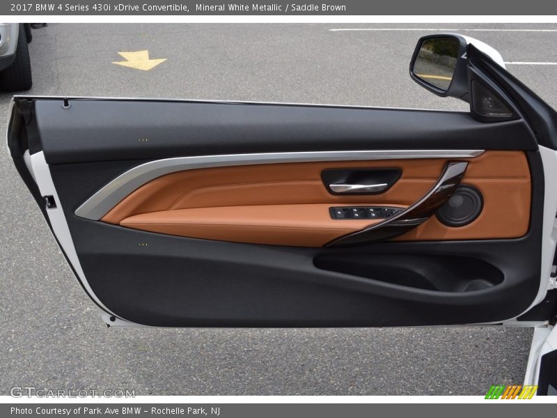 Mineral White Metallic / Saddle Brown 2017 BMW 4 Series 430i xDrive Convertible