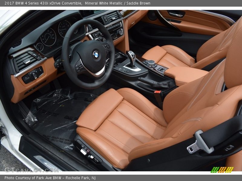 Mineral White Metallic / Saddle Brown 2017 BMW 4 Series 430i xDrive Convertible